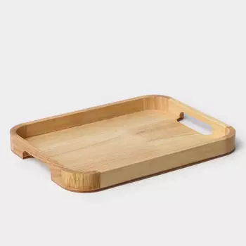 Поднос деревянный с ручками «Люкс», 30232,8 см, гевея