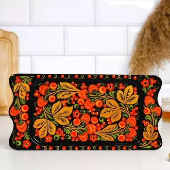 Поднос «Ягодка», 30×15 см, хохлома