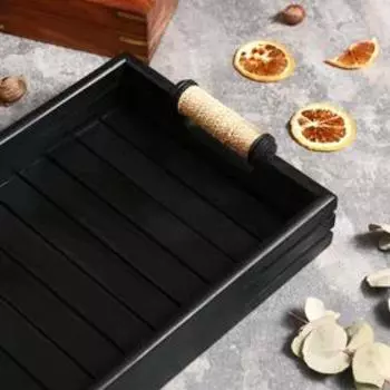 Поднос "Закат" Махагон 37х22х7 см