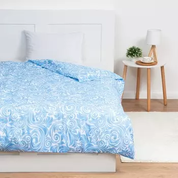Пододеяльник 1,5 сп Экономь и Я 147*210±3 "Танец ветра" цв.голубой, 100гр/м2,100%хлопок,бязь