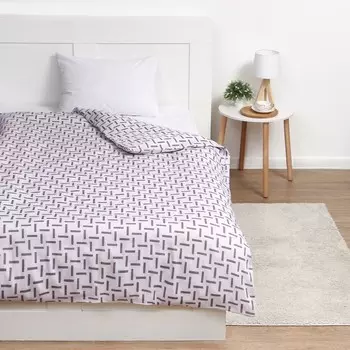 Пододеяльник 1,5 сп Экономь и Я "Штрихи" цвет серый, 147х210±3, 100% хлопок, бязь, 100 гр/м2