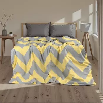 Пододеяльник Этель Желтый Шеврон 145*210 см, 100% хлопок, поплин, 125 г/м