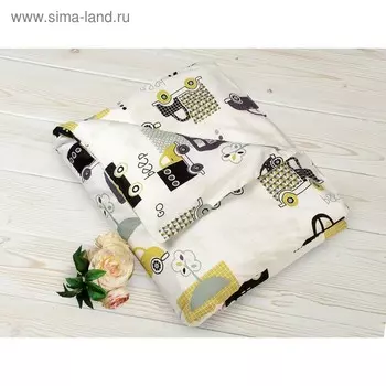 Пододеяльник на молнии, размер 112 147 см, бязь, принт город