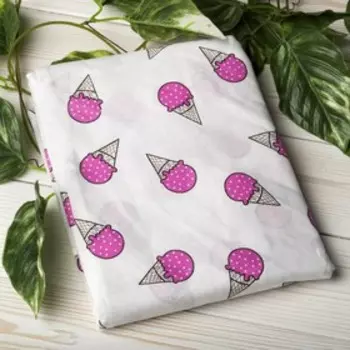 Пододеяльник на молнии, размер 112×147 см, мороженое фуксия, бязь