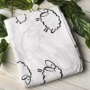 Пододеяльник на молнии, размер 112147 см, овечки, бязь