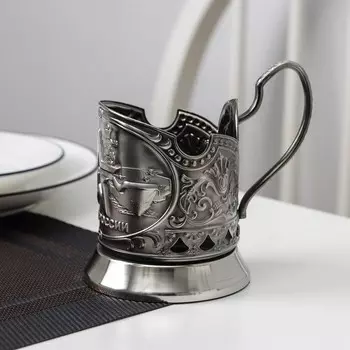 Подстаканник «Армия», никелированный, с чернением