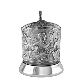 Подстаканник никелированный с чернением «Купчиха»