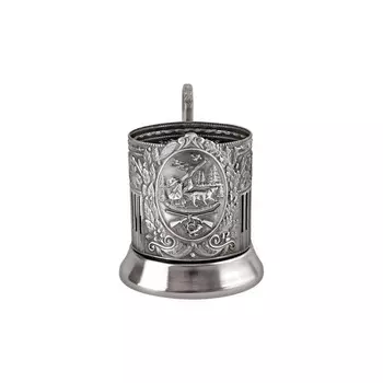 Подстаканник никелированный с чернением «Охотник»