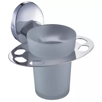 Подстаканник одинарный Solinne, цвет хром, стекло-сатин