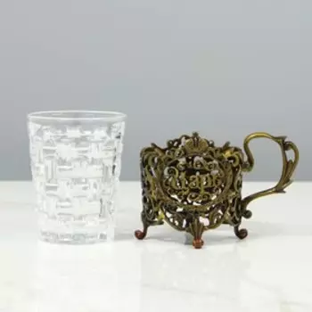 Подстаканник со стаканом «Царь», 180 мл