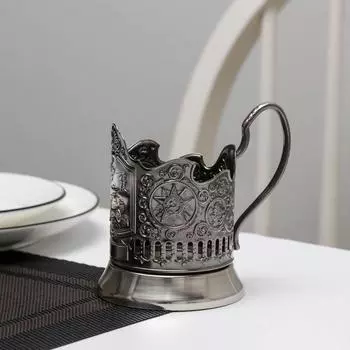 Подстаканник «Танк Т-34», d=61 мм, никелированный, с чернением