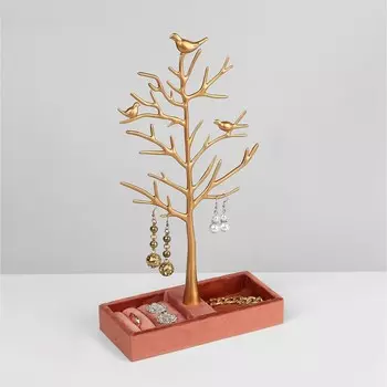 Подставка «Дерево» с местом для хранения, 19833 см, цвет розово-золотой