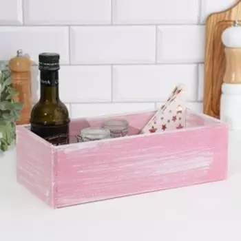 Подставка деревянная 30×14×9 см Элегант, розовая кисть Дарим Красиво