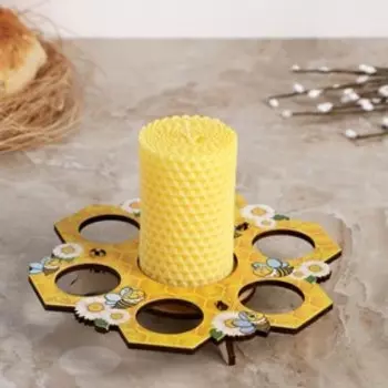 Подставка для 6 яиц со свечой «Пчелы»