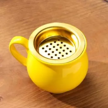 Подставка для благовоний порошковых и конусов "Кружка", желтый, 9х11,5х7,8 см