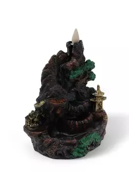 Подставка для благовоний TAKE IT EASY «Храм в горах», набор благовоний конусы, стелющийся дым, 18.518 см