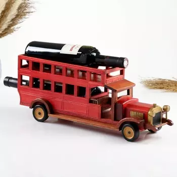 Фигурка дерево, держатель для бутылок «Автобус», красный