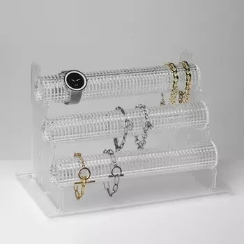 Подставка для часов, браслетов Queen fair, , 3 ролика, 321722 см, d=4,5 см, цвет прозрачный