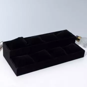 Подставка для часов, браслетов, флок, 8 мест, 33163,5 см, цвет чёрный