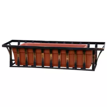 Подставка для цветов балконная, 82 × 23 × 13 см, металл, цвет бронзовый