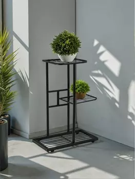 Подставка для цветов Greengo, 3 полки, 432257 см, напольная, металл, чёрная