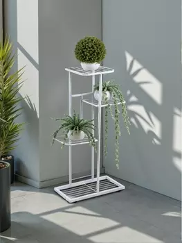 Подставка для цветов Greengo, 4 полки, 432282 см, напольная, металл, белая
