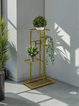Подставка для цветов Greengo, 4 полки, 432282 см, напольная, металл, цвет золотой