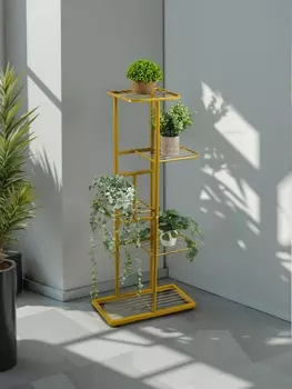 Подставка для цветов Greengo, 5 полок, 442295 см, напольная, металл, цвет золотой