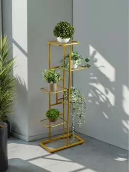 Подставка для цветов Greengo, 6 полок, 4422105 см, напольная, металл, цвет золотой