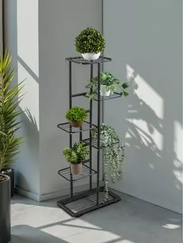 Подставка для цветов Greengo, 6 полок, 4422105 см, напольная, металл, тёмно-серая