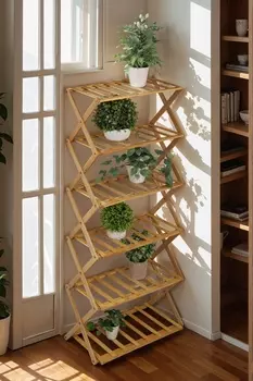 Подставка для цветов Greengo, 6 полок, 5025110 см, напольная, бамбук