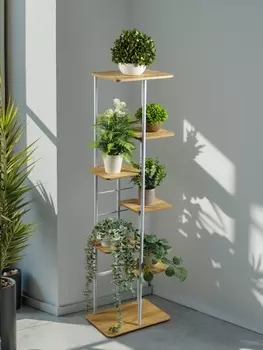 Подставка для цветов Greengo, 7 полок, 3623120 см, напольная, каркас металл, полки МДФ, белая