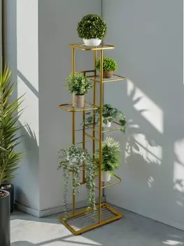 Подставка для цветов Greengo, 7 полок, 4322126 см, напольная, металл, цвет золотой