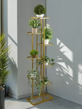 Подставка для цветов Greengo, 8 полок, 4322141 см, напольная, металл, цвет золотой