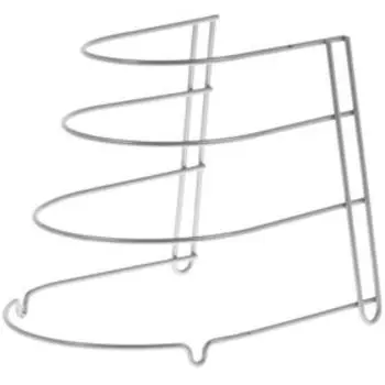 Подставка для хранения сковородок настольная, 3 отделения, 23×26×24 см, цвет хром