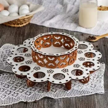 Подставка деревянная для кулича и яиц пасхальная Доляна, 12 ячеек, 292910 см