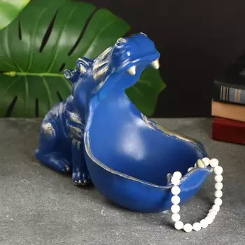 Подставка конфетница "Бегемот" синий, 22х30см