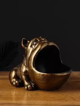 Подставка для мелочей «Бульдог», 152011 см, полистоун под золото