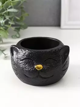 Подставка для мелочей «Кот», 69.510 см, чёрная