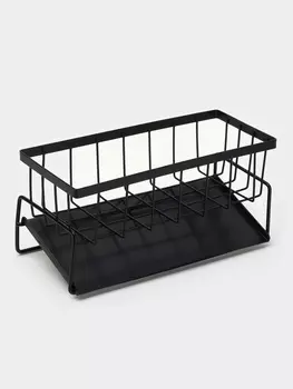 Подставка для мыла и губки со сливом Stlz, чёрная