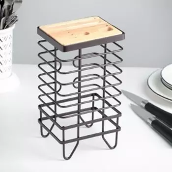 Подставка для ножей Доляна «Лофт», 1310.523 см, коричневая