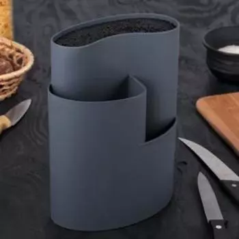 Подставка для ножей и столовых приборов Доляна «Нео», 1811 см, цвет серый