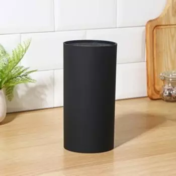 Подставка для ножей с наполнителем Доляна «Нео», 2211 см, покрытие soft-touch, чёрная