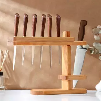 Подставка для ножей универсальная Adelica, 37×8×27,5 см, берёза, пропитано минеральным маслом