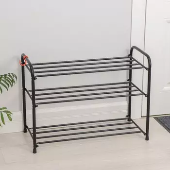 Подставка для обуви, 3 яруса, 653048 см, цвет чёрный