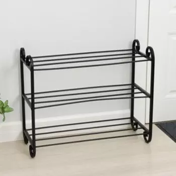 Подставка для обуви «Эталон», 3 яруса, 703160 см, чёрная, форма МИКС