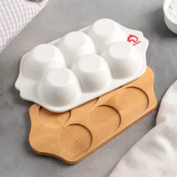 Подставка для яиц 6 ячеек Bella Tenero, 19.2113.6 см, фарфор, белая