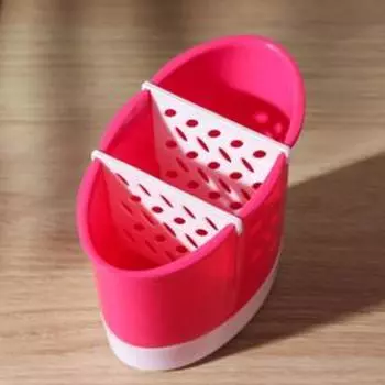 Подставка для столовых приборов, 16×10,5×14,5 см, 3 отделения , цвет МИКС