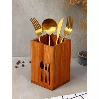 Подставка деревянная для столовых приборов Adelica, 9914 см, дуб