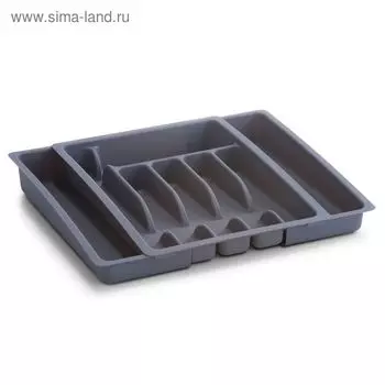 Подставка для столовых приборов, размер 28-48х38 см, раздвижная, цвет серый